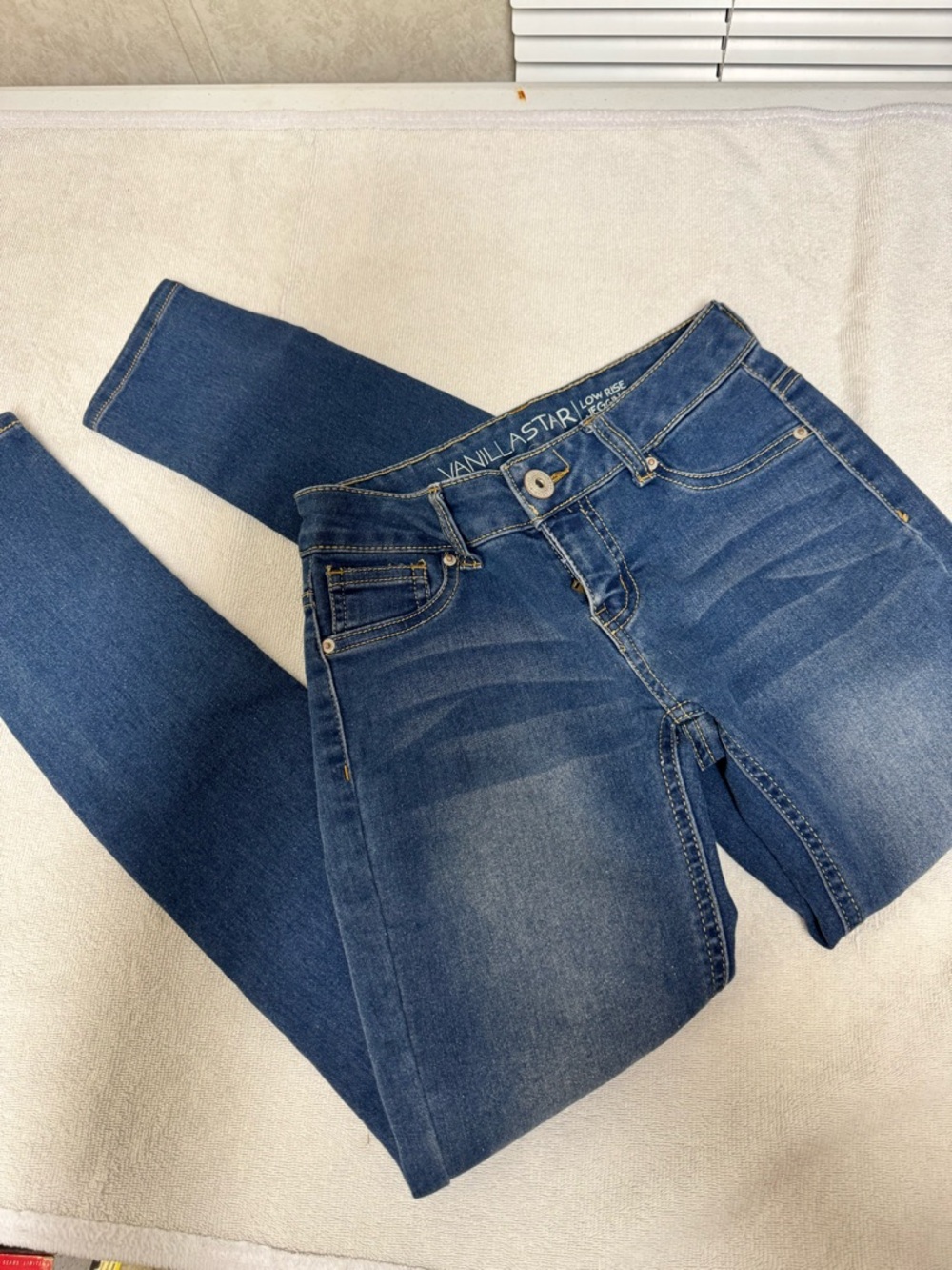 Vanilla Star Dark Blue High-Rise Skinny Jeans